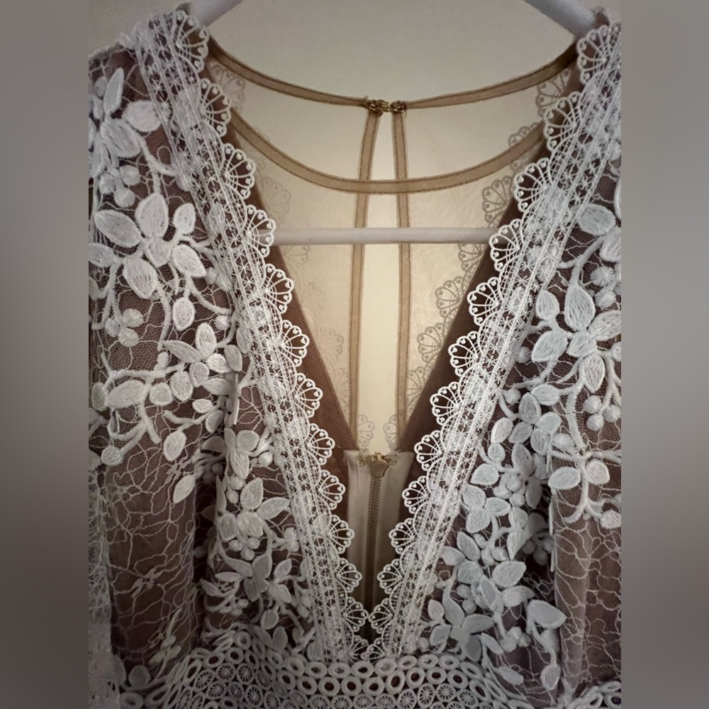 Bronx and Banco White Lace Mini Dress - Picture 3 of 7